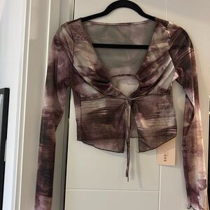 sheer long sleeve top